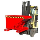 Targonca villára húzható 3 irányban üríthető konténer, 0,75 és 1 tonna teherbírással