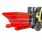 Targonca villára húzható 3 irányban üríthető konténer, 0,75 és 1 tonna teherbírással