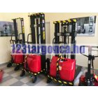 Félelektromos targonca 1000kg teherbírás 1600mm emelés. Magasemelésű gyalogkíséretű 