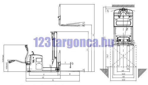 BCPD15W ellensúlyos gyalogkíséretű targonca – 2. nézet