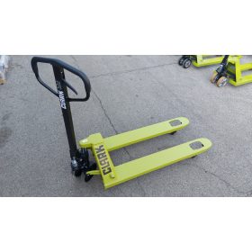 CJ25 sárga béka oldalról – raklapemelő béka 2500 kg poliuretán szimpla görgő