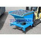 Dönthető, üríthető tároló edény 0,3 - 2,1 m3 között 4000 kg teherbírással.