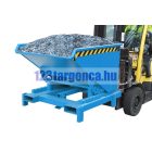 Dönthető, üríthető tároló edény 0,3 - 2,1 m3 között 4000 kg teherbírással.