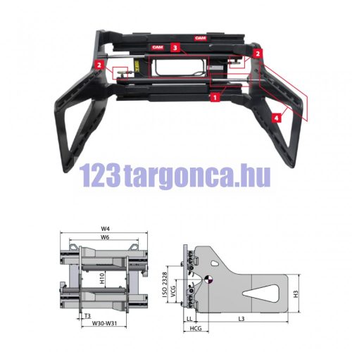Bálafogó adapter oldalmozgatóval – 2. nézet
