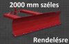 Piros hótolólap gumiéllel és villazsebes kerettel – targonca hótoló adapter 200 cm