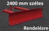 Piros hótolólap gumiéllel és villazsebes kerettel – targonca hótoló adapter 200 cm