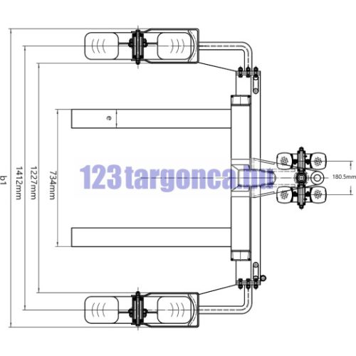 Terepjáró raklapemelő béka HW – 1200 kg, 860 mm villa, fúvott gumi kerekek