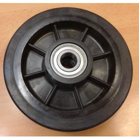   Gumi - műanyag raklapemelő béka kerék átmérő: 170mm választható tengely átmérő: 17, 20, 25mm Műanyag felni és gumi futófelület 