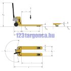 Mérleges raklapmozgató, kézi raklapemelő targonca mérleggel 2000 kg teherbírás, digitális kijelző 1 