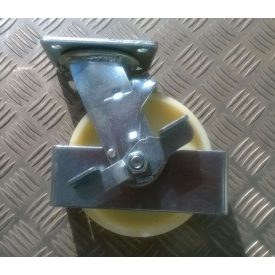   Ø 148 mm támasztó, stabilizáló kerék fékkel targonca raklapemelő kerék poliamid futófelület SDJ-1000 SDJ1500 SDJ1012