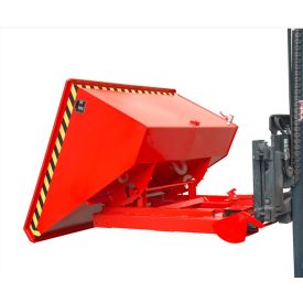   Targonca villára húzható automata dönthető fémreszelék tartály, 1 - 1,5 tonna teherbírással