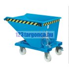 Targonca villára húzható extra alacsony MINI borítható, dönthető konténer, billencs, 0,75-1,5 tonna teherbírással