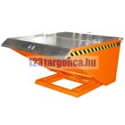 Targonca villára húzható extra alacsony MINI borítható, dönthető konténer, billencs, 0,75-1,5 tonna teherbírással