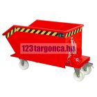 Targonca villára húzható alacsony borítható, dönthető konténer, billencs, 0,3-2 tonna teherbírással