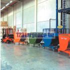 Targonca villára húzható ipari borítható, dönthető konténer, 1,5-3 tonna teherbírással