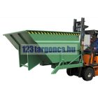 Targonca villára húzható, nagy térfgatú (2-5 m3) dönthető ipari billencs, 2,5 tonna teherbírással
