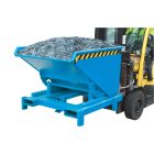 Targonca villára húzható nehézüzemű borítható, dönthető konténer, billencs, 4 tonna teherbírással