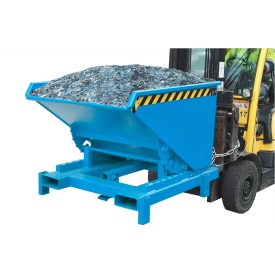   Targonca villára húzható nehézüzemű borítható, dönthető konténer, billencs, 4 tonna teherbírással