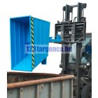 Targonca villára húzható dönthető konténer új karkioldó mechanizmussal, 0,75-1,5 tonna teherbírással