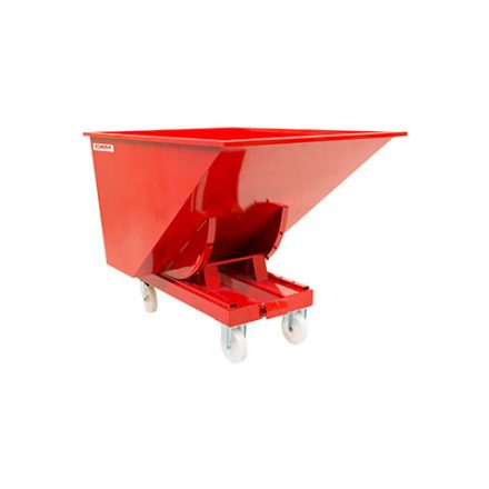 Targonca villára húzható dönthető billenthető konténer, 1,5 - 2 tonna teherbírással