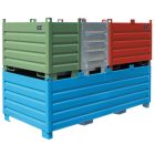 Egymásra rakodható borítható konténer 500-2250 kg teherbírással