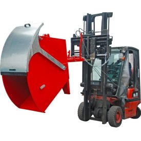   Targonca villára húzható ívelt hulladékgyűjtő konténer fedéllel, 1 és 1,5 tonna teherbírással