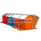 Targonca villára húzható ívelt hulladékgyűjtő konténer fedéllel, 1 és 1,5 tonna teherbírással