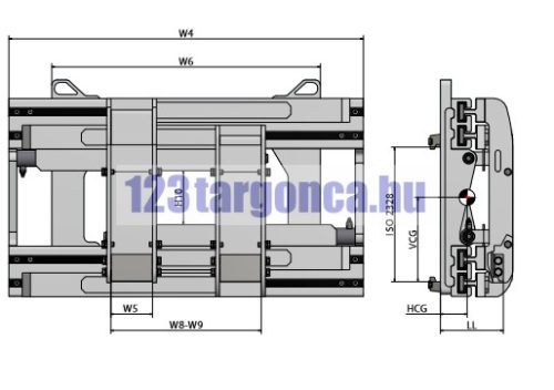 Szélesre nyitható villapozícionáló oldalmozgatóval – 2. nézet